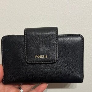 Fossil Black Leather Card Holder
